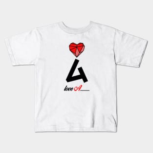 Initial love letter A for valentine Kids T-Shirt